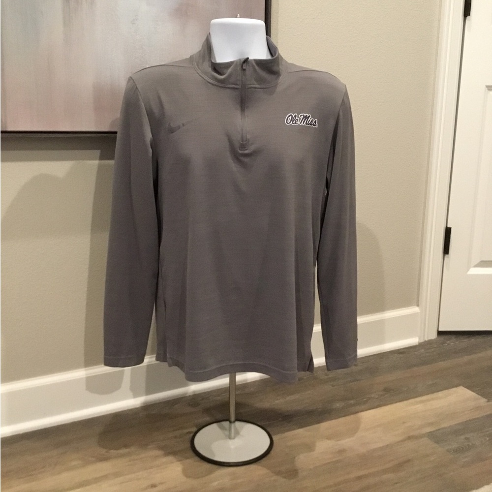 Nike Ole Miss Gray Quarter-Zip Pullover Men’s Sz S
